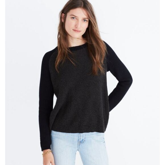 Madewell Province Cross-Back Pullover Sweater in Colorblock Size S - Picture 1 of 14